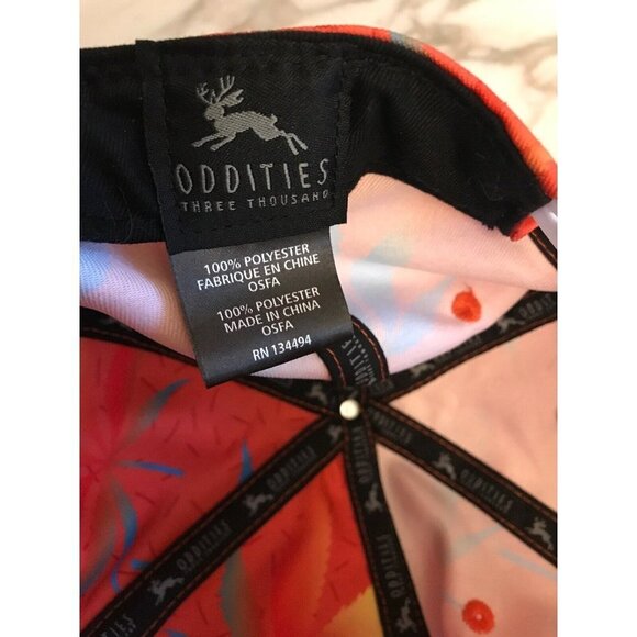 Oddities Three Thousand Marijuana Leaf Orange Snapback Baseball Cap Hat One Size - Picture 5 of 5